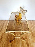 Vintage copper glass table, coffee table