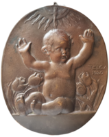 Telcs ede, birth bronze plaque 1920
