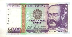 5000 intis 1988 Peru UNC