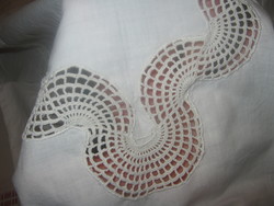 Lace monogrammed embroidered cotton cushion cover