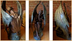 An extremely large bronze devil statue