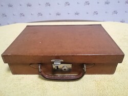 Antique small leather suitcase