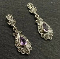 Fabulous amethyst gemstone sterling silver /925/ earrings--new