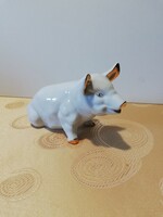 Charming pig figure, painted white and gold