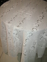 Beautiful openwork flower pattern white lace tablecloth