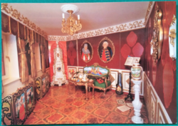 Eger, Kopcsik marzipan: baroque room, postmarked postcard