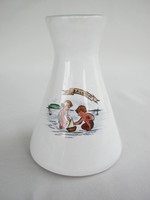 Bodrogkeresztúr ceramic vase of Balaton memorial children on the beach