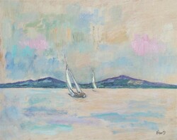 Balaton sailboats (40x50) (Fonyód)