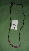 Fashionable wood and stone beaded pendant on handmade leather chain 52cm long necklace as shown in pictures ny14