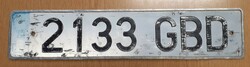Spanish registration number plate 2133 gbd 1.
