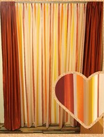 Striped cheerful curtain, - large size - with orange blackout, new