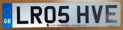 English license plate number plate lr05 hve ruislip honda