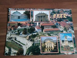 Eger, osztott képeslap, hátoldalán rajzos nyomat, közepes méretű, 16,5 cm x 11,5 cm postatiszta