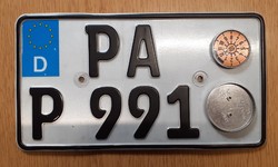 German license plate number plate p pa 991 moror bike