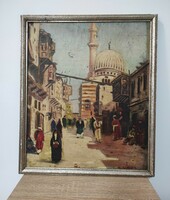 Arab street section k. Lang l. With label, painting