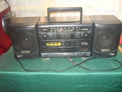 Sharp two-cassette radio tape recorder