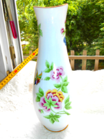 Hölóháza porcelain, vase with hydrangea pattern. 25 cm high.