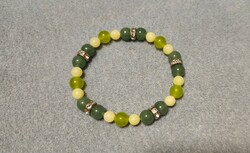 Heart chakra bracelet with aventurine and jade - new flexible