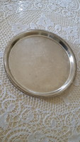 Vintage silver-plated, chiseled, etched tray