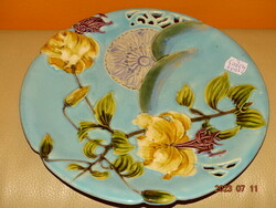 Antique art nouveau majolica decorative bowl wall plate decorative plate schütz openwork 26cm !!!