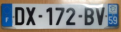 Francia rendszám rendszámtábla DX-172-BV 1.