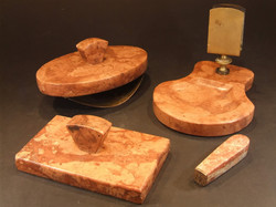 Desk accessories made of red marble (080601)