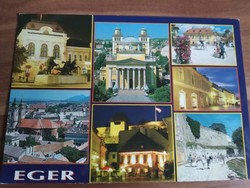 Eger, osztott képeslap, postatiszta