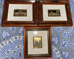 Retro hand painted miniature etching images along with obedience v post
