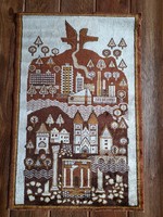 Wall tapestry, carpet 75 x 49 cm, sights of Szombathely
