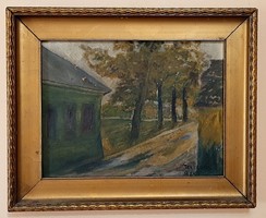 Very nice antique painting - gray(?) 924 with Sign