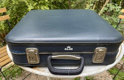 Vintage Blue KLM bőrönd kulccsal – KLM utaskísérők bőröndje