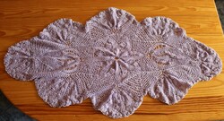 Purple crochet tablecloth