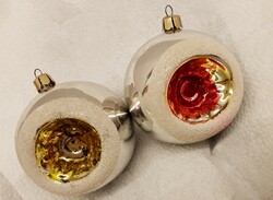 2 db reflexes karácsonyfadísz üvegből gömbök
