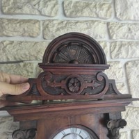 Antik faragott torony 1800-as évek, Óra dísz bútor dísz. Fali óra asztali óra