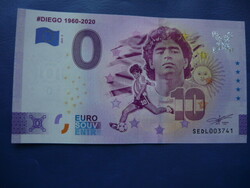 Italy 0 euro 2023 diego maradona 1960-2020! Rare commemorative paper money! Ouch!