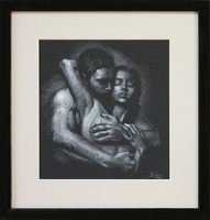 Attila Boros: A hug - with frame 32x30 cm - artwork: 22x20cm - ba23/811