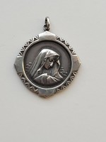 Art deco silver large Madonna, Virgin Mary pendant!