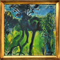 Lajos Sváby (1935 - 2020) sunny garden c. Gallery painting with original guarantee!