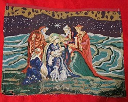 Régi karácsonyi "három királyok látogatása" gobelin kreatívoknak (L3943)