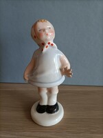 Retro Kispest granite stoneware factory girl figure