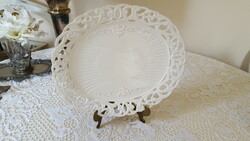 Wonderful openwork, lacy creamy white ceramic tray