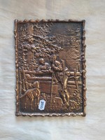 Antique bronze decorative plaque