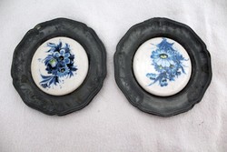 2 db virágos porcelán betétes fali ón bébi tányérka