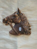 Antique bronze horse head