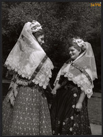 Larger size, photo art work by István Szendrő. Women in Somogyudvarhely folk costume, people