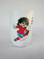 Zsolnay porcelán pohár focis fiú Espana '82