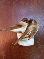 Zsolnay madárpár porcelánfigura