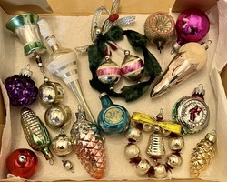 Old retro glass Christmas tree ornaments