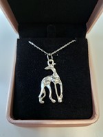Silver greyhound/greyhound necklace
