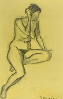 Sándor Tirpák (1884-?): Art Deco contemplative nude
